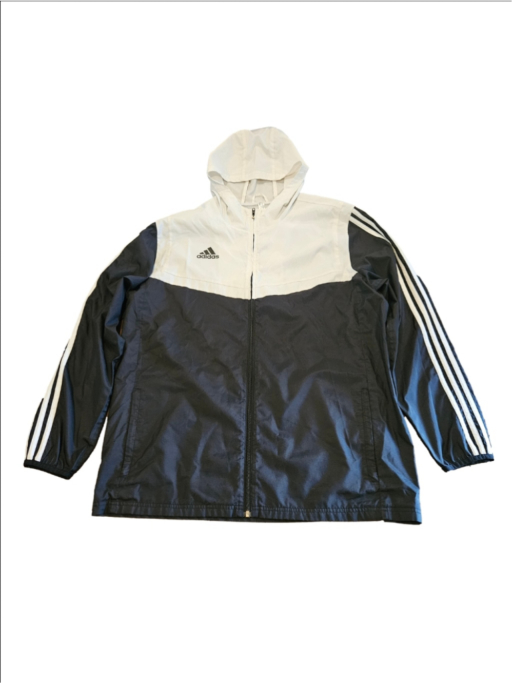 Men's Adidas Windbreaker Jacket XL Black White